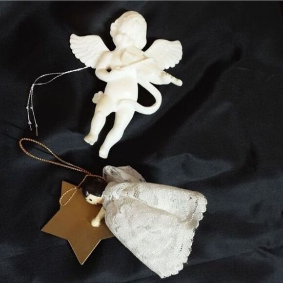 Vintage Tree Ornaments Angels Set of Two - Picture 1 of 7